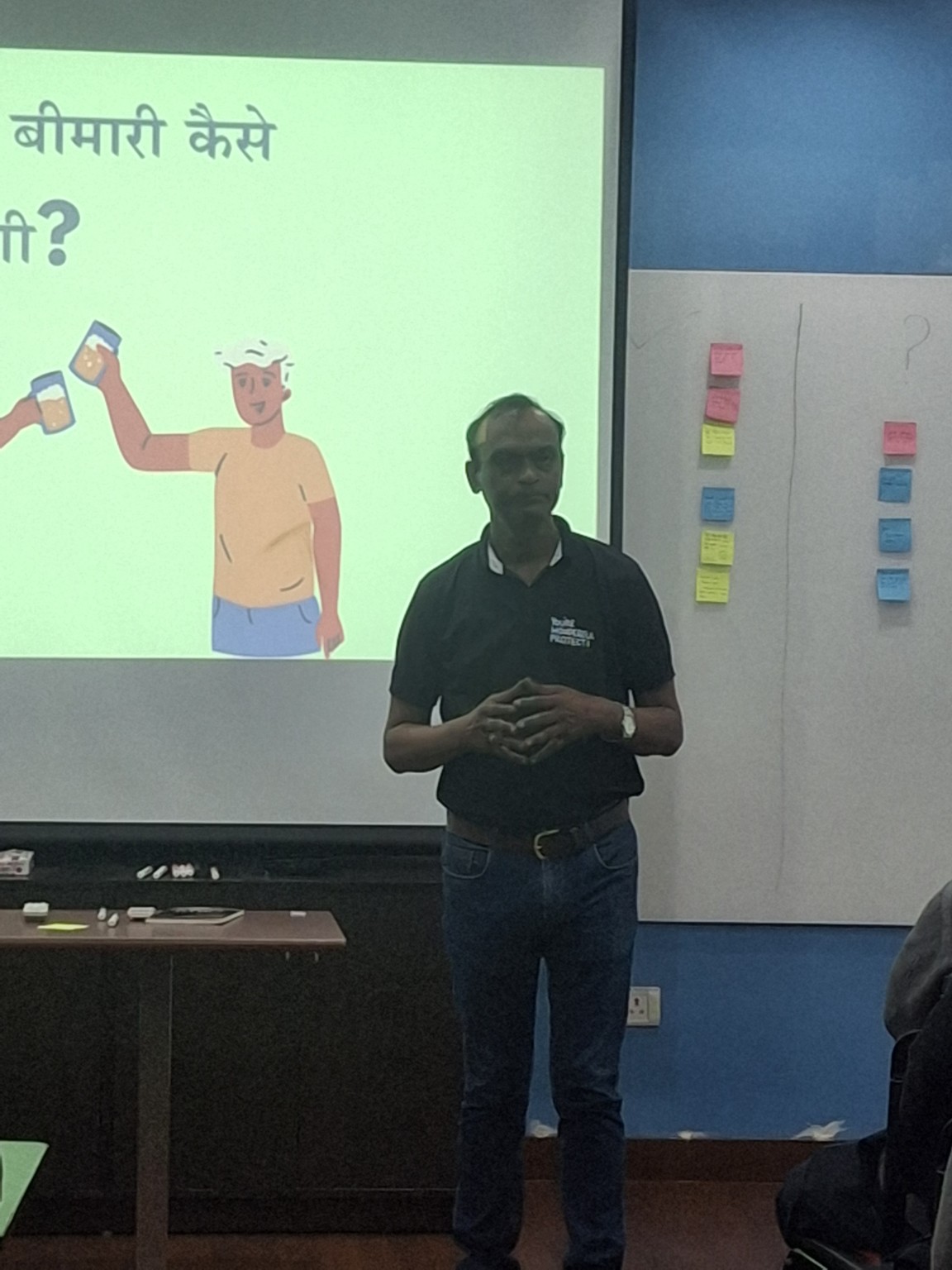 Subhash Chanana facilitating an addiction-awareness session